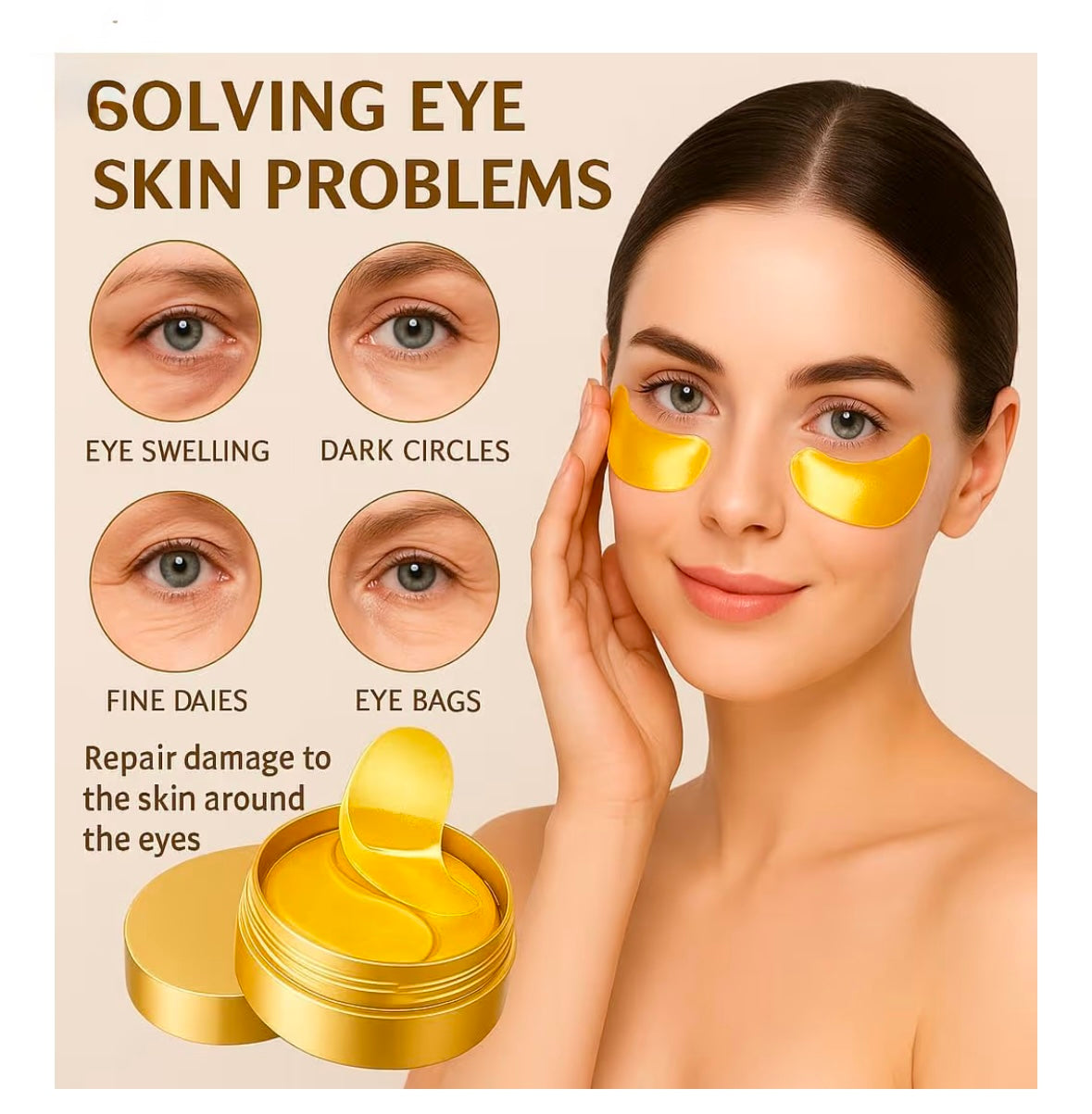 24K eye patches ( pack of 60 pcs)