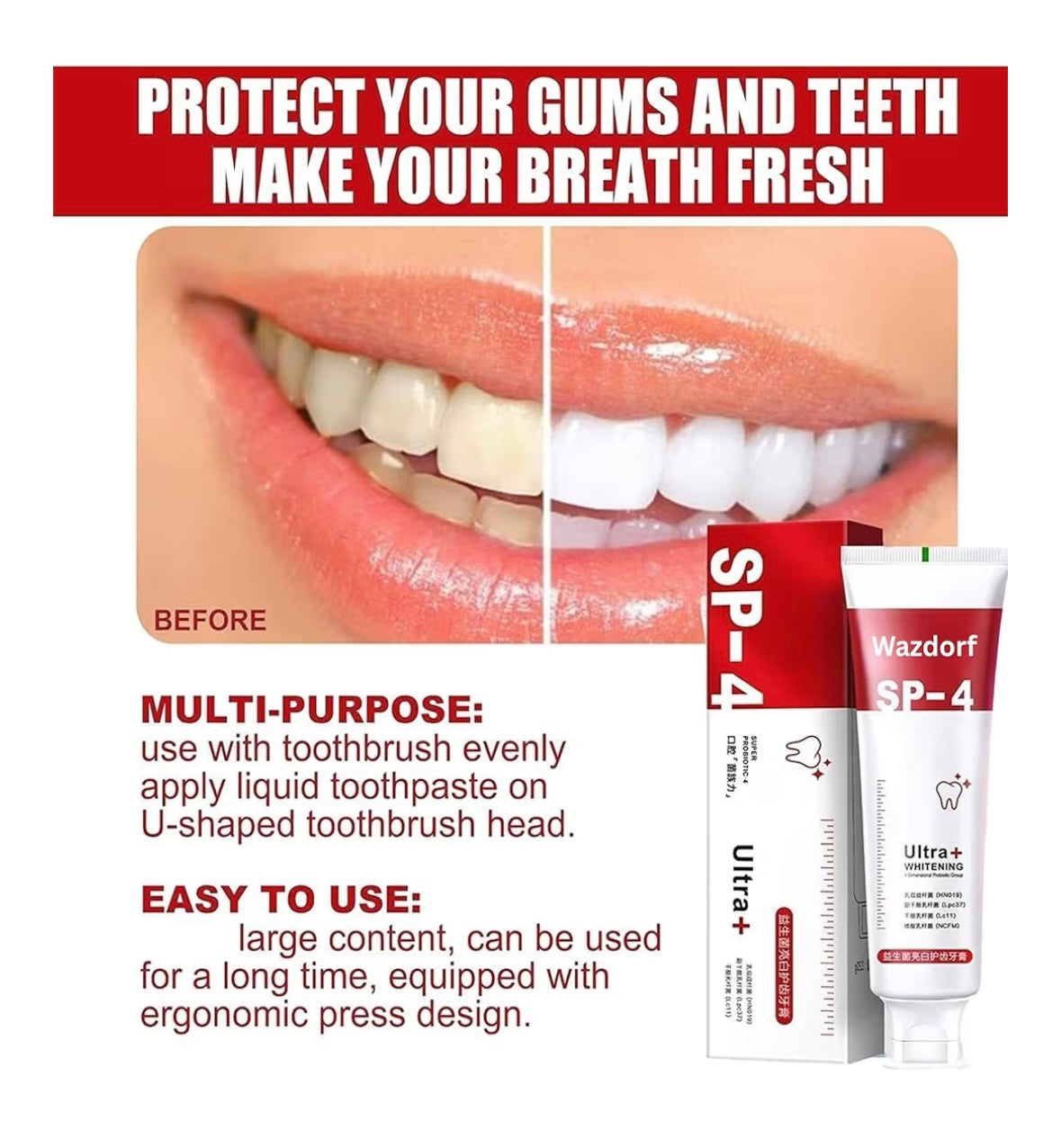Teeth whitening Toothpaste