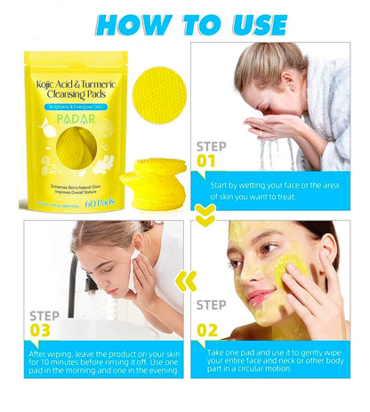 Kojic acid turmeric cleansing pads (pack of 60 pcs)